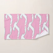 飛行中の鳥バスアクセサリー ピンク バスタオルセット (ハンドタオル)