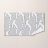 飛行中の鳥バスアクセサリー ライトグレー バスタオルセット (ハンドタオル)