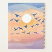飛行中の鳥 | 日没自然水色 プランナー手帳 (裏面)