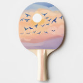 飛行中の鳥 | 日没自然水色 卓球ラケット (正面)