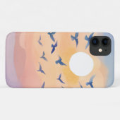 飛行中の鳥 | 日没自然水色 Case-Mate iPhoneケース (裏面(横))