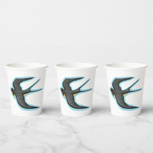 飛行中の鳥 紙コップ