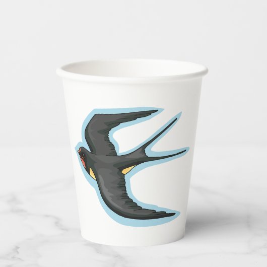 飛行中の鳥 紙コップ (正面)