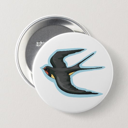 飛行中の鳥 缶バッジ (正面&裏面)