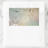 飛行中の鳥 長方形シール (バッグ)