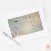 飛行中の鳥 長方形シール (封筒)