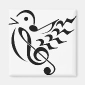 飛行中の鳴鳥 マグネット (正面)