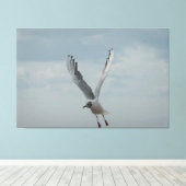 飛行中の黒頭カモメ キャンバスプリント (インサイチュ (ウッドフロア))