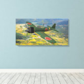 飛行中のA6Mゼロ キャンバスプリント (インサイチュ (ウッドフロア))