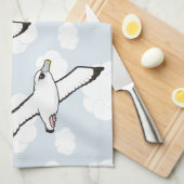 飛行中のBirdorableの内気なアホウドリ キッチンタオル (四つ折り)