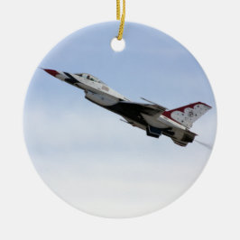 飛行中のF-16サンダーバード セラミックオーナメント