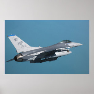 飛行中のF-16戦いの《鳥》ハヤブサ ポスター