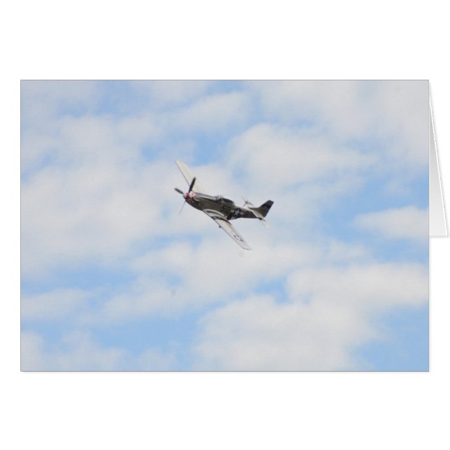 飛行中のP51ムスタング (正面横)