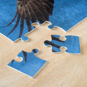 飛行中のSubadultの白頭鷲 ジグソーパズル (側面)