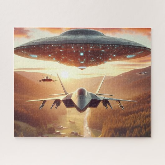 飛行中のUFO ジグソーパズル (横)