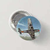 飛行中のWWII ME-109の航空機 缶バッジ (正面&裏面)