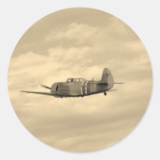 飛行中のYak 11 ラウンドシール (正面)