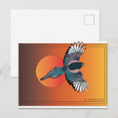 飛行中はがき中の鳥 ポストカード (正面/裏面)