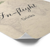 飛行中ドリンク旅行テーマブライダルシャワーパーティー ポスター (角)