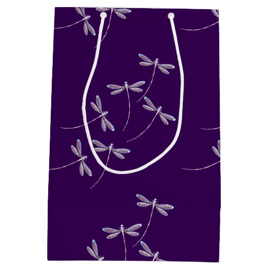 飛行中抱き枕のトンボ ミディアムペーパーバッグ (裏面)