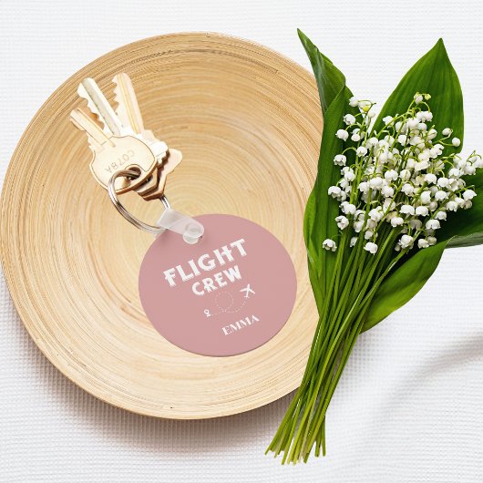 飛行乗務員クール飛行機、旅行、家族の休暇 キーホルダー