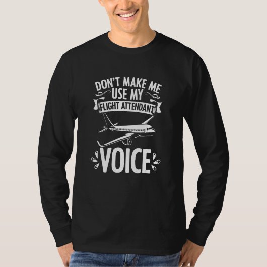 飛行付き添い人声機航空機の操縦 Tシャツ (正面)