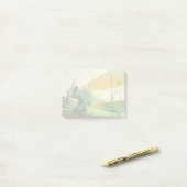 飛行前の複葉機のアンティークの飛行機 ポストイット (デスク上)