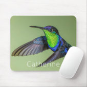 飛行名の中の木の精のハミングバパーソナライズされたード マウスパッド (マウス)
