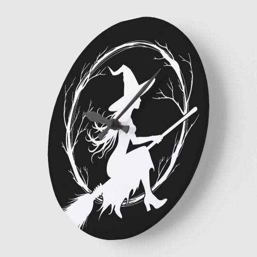 飛行壁時計の中の魔女 ラージ壁時計 (傾斜)