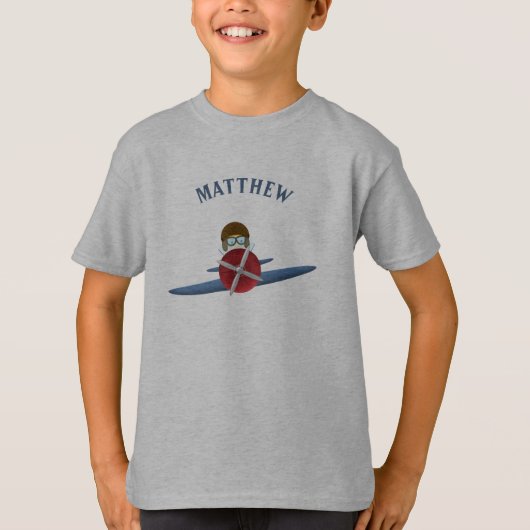 飛行士と飛行機 Tシャツ (正面)