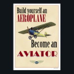 飛行士になる ポスター<br><div class="desc">旧ファッションポスター、1920年のPietenpol Air Camper航空機を特集</div>