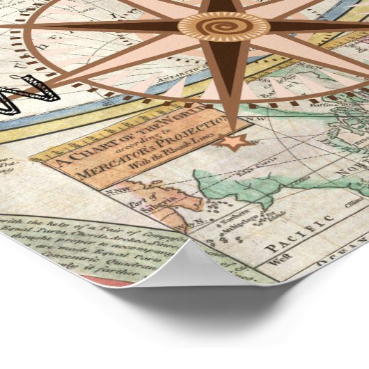 飛行士のヴィンテージ飛行機 世界の冒険 ポスター (角)