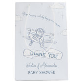 飛行士パイロット飛行機貨物大切図書ギフト ミディアムペーパーバッグ (正面)