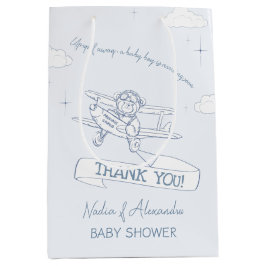 飛行士パイロット飛行機貨物大切図書ギフト ミディアムペーパーバッグ