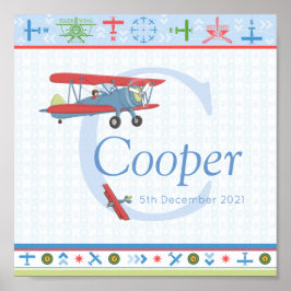 飛行士ヴィンテージパーソナライズされた飛行機名ポスター ポスター