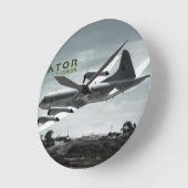 飛行士P3オリオン飛行機 ラウンド壁時計 (傾斜)