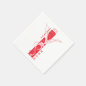 飛行旗の新年中国のの車軸 | 萬事如意 スタンダードカクテルナプキン (角)