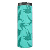 飛行日本の中のツバメ、ターコイズ及びアクア タンブラー (裏面)