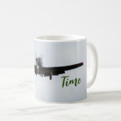 飛行時間が緑の小型航空機 コーヒーマグカップ (正面右)