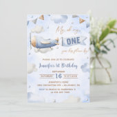 飛行機ああ私のタイムフライ旅行1歳の誕生日 招待状 (スタンド正面)