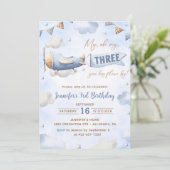 飛行機ああ私のタイムフライ旅行3歳の誕生日 招待状 (スタンド正面)