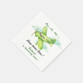 飛行機ああ私のタイムフライ最初の誕生日 スタンダードカクテルナプキン (角)