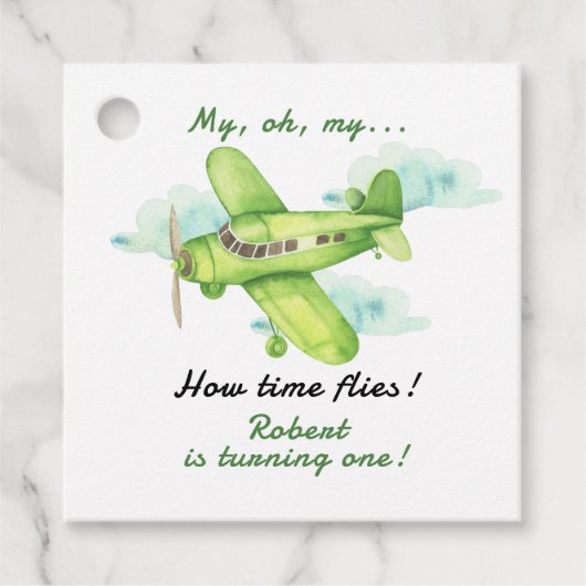 飛行機ああ私のタイムフライ最初の誕生日 フェイバータグ (正面)
