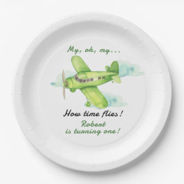 飛行機ああ私のタイムフライ最初の誕生日 ペーパープレート