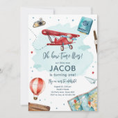 飛行機ああ私のタイムフライ最初の誕生日 招待状 (正面)