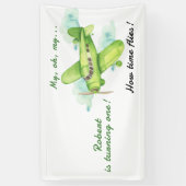 飛行機ああ私のタイムフライ最初の誕生日 横断幕 (縦)