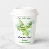 飛行機ああ私のタイムフライ最初の誕生日 紙コップ (裏面)