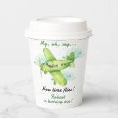 飛行機ああ私のタイムフライ最初の誕生日 紙コップ (正面)