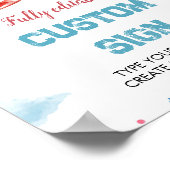 飛行機ああ私のタイムフライ誕生日テーブルの標識 ポスター (角)