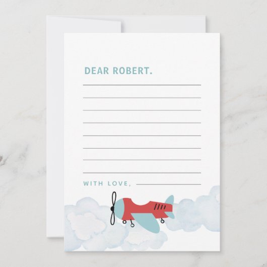 飛行機ああ私の時間はタイムカプセルノートカードを飛ぶ サンキューカード (正面)